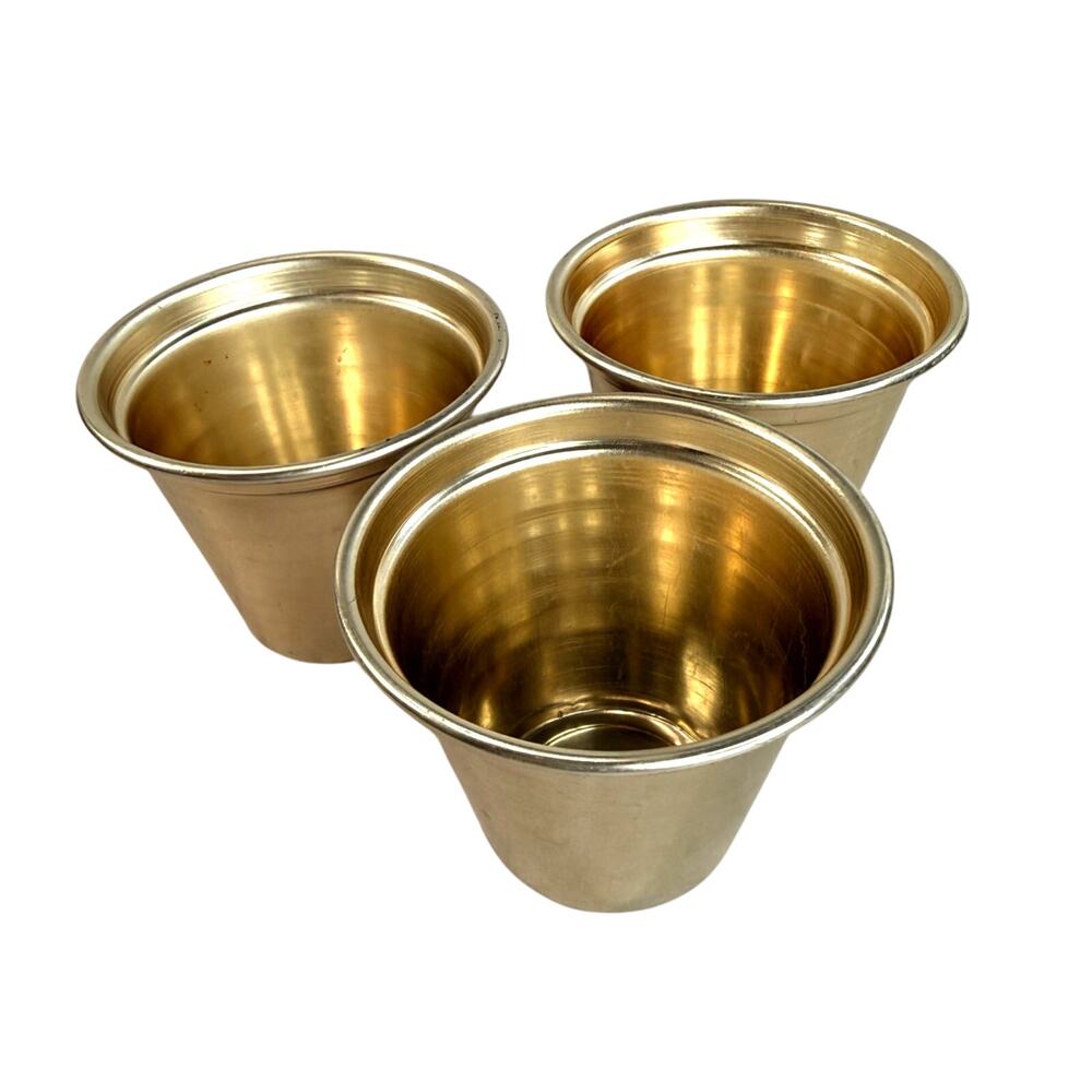 MCM Japanese Brass-Plated Nesting Condiment Cups 4 Ounces Multi Uses